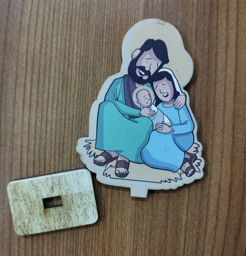 Souvenir Navidad Sagrada Familia Fibrofácil X 10 Unid