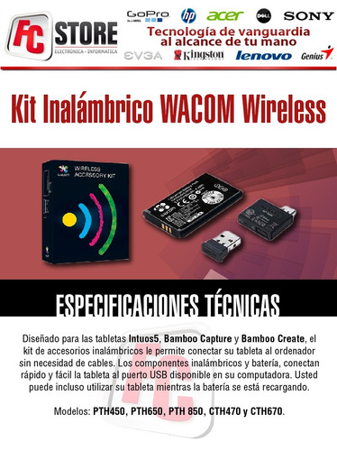 Wireless Kit Inalambrico Wacom Intuos Bamboo Recarg Ack40401