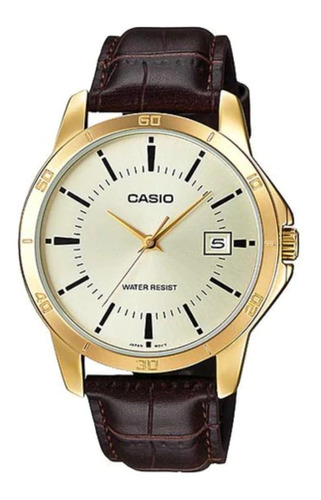 Reloj Casio Hombre Mtp-v004 Gold Calendario Garantía Oficial