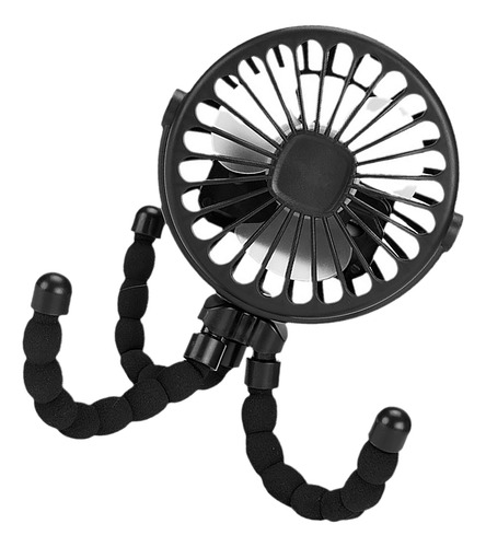 Trípode Flexible Con Ventilador De Cochecito Negro Y Negro Q