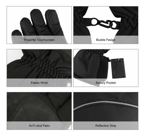 2 Guantes Eléctricos Con Calefacción Pantalla Táctil Para