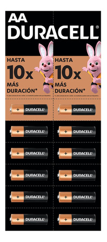 Pila Alcalina Duracell Aa Tira 12 Unidades