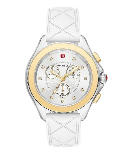 Reloj De Mujer De 38mm Con Correa De Silicona Blanca