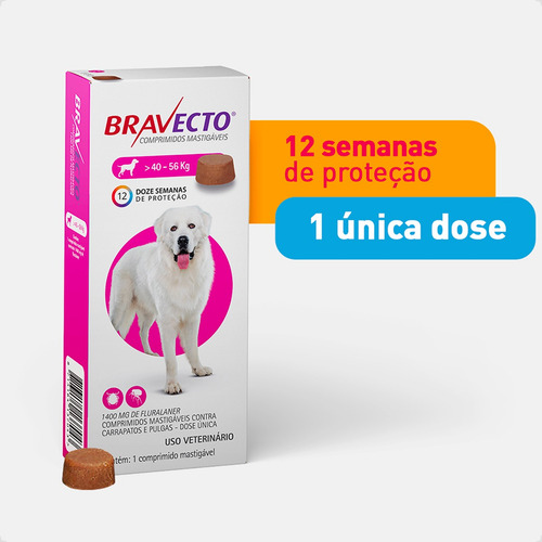 Combo 4 Bravecto De 40 A 56 Kg Envio Imediato 12 X Sem Juros