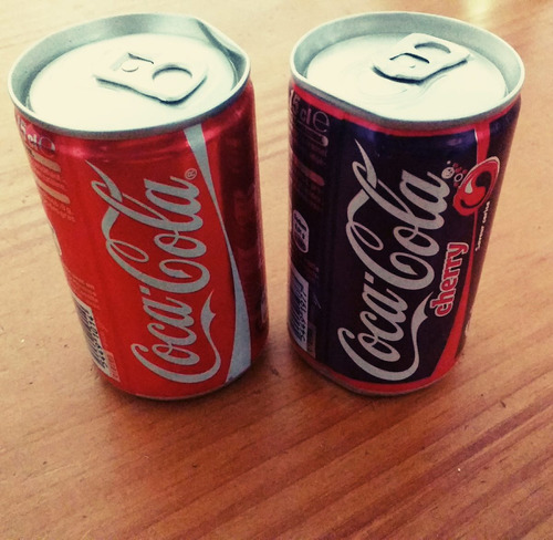 Lote 2 X Mini Latas Coca Cola Y Cherry Coca Cola Francia Nva