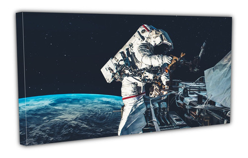 Cuadro Lienzo Canvas 30x110cm Astronauta Fotografia Espacio