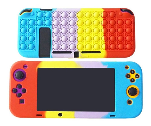 Imagen 1 de 4 de Funda De Silicon Nintendo Switch Multicolor Pop It