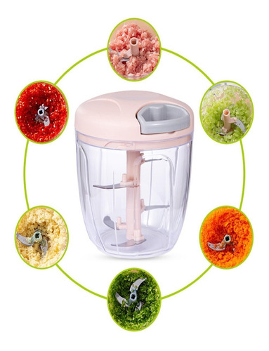 Imagen 6 de 10 de Picador Picatodo Verduras Vegetales D Pita Manual 5 Cuchilla