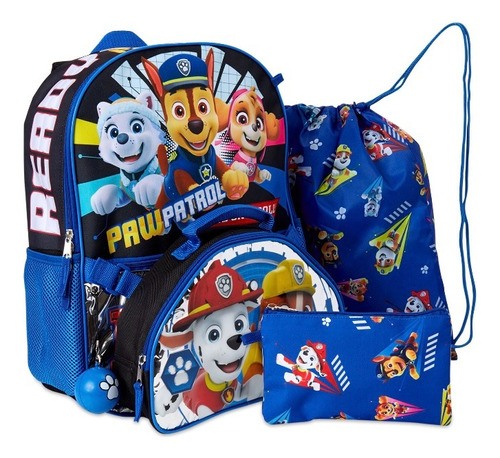 Set Morral+lonchera+cartuchera+mochila Paw Patrol Importado