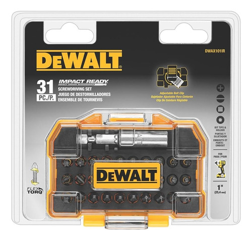 Juego De 31 Puntas Para Destornillador Dewalt Dwax101ir