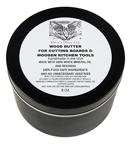 Cera De Mantequilla De Madera Para Tablas De Cortar - 8 Oz -