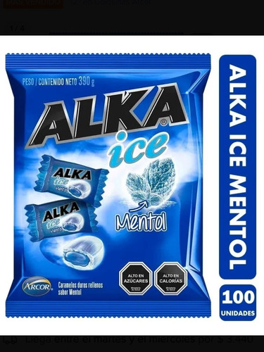 Dulces Caramelo Alka Ice Mentol (bolsa De 100 Unidades )