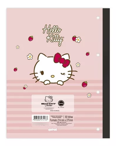 CADERNO REFIL P/ FICHARIO UNIV. 80FLS HELLO KITTY - Livraria Concorde