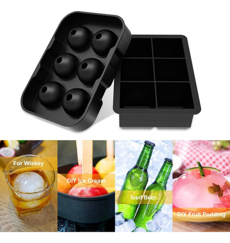 Bandejas Ice Cube & Ball, Para Hacer Esferas De Silicona Con