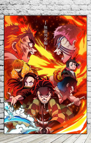 Cuadro Demon Slayer Kimetsu No Yaiba 40x55 Calidad Premium .