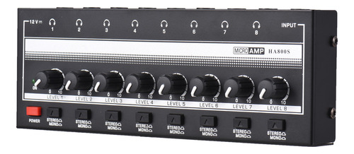 Amplificador De Audífonos 8 Canales Mono/estéreo Metal Stere