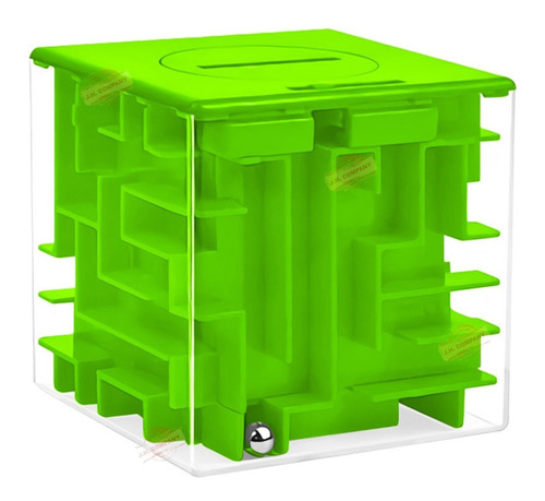 Laberinto Cubo Magico Alcancia Juguete Aprendizaje 1633-e Estructura Verde