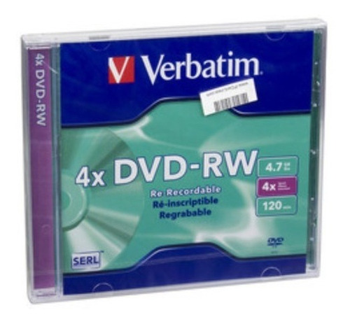 Disco Vírgen Para Dvd Verbatim Dvd-rw 4x 1 Disco 94836