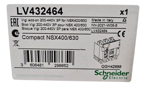 Bloco Vigi Nsx400/630a 200/440.v 3p Lv432464 Schneider