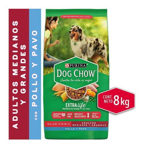 Dog Chow Perros Adultos Medianos Y Grandes Pollo Y Pavo 8kg