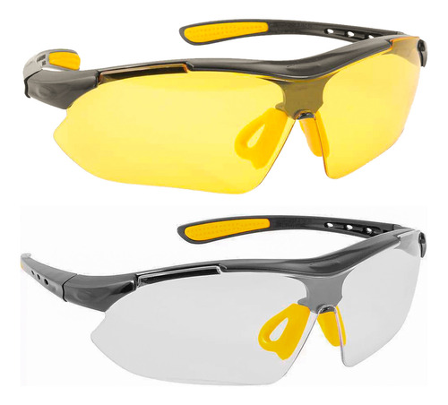 Kit 2 Óculos De Segurança Boxer Epi Amarelo E Incolor Vonder