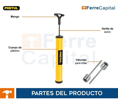Bomba Manual Compacta Ligera Para Inflar Balones