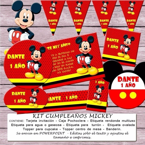 Kit Imprimible Editable Cumpleanos Mickey Mouse Mercado Libre Kit Imprimible Editable Cumpleanos Mickey Mouse Mercado Libre