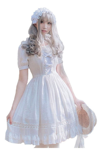 Girls White Sweet Lolita Vestido Princess Corte Faldas ...