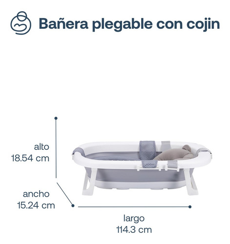Bañera Plegable Bebesit Detector De Temperatura Gris