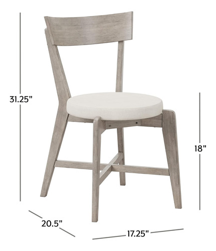 Furniture Mayson, Juego De 2 Sillas De Comedor, Color Gris