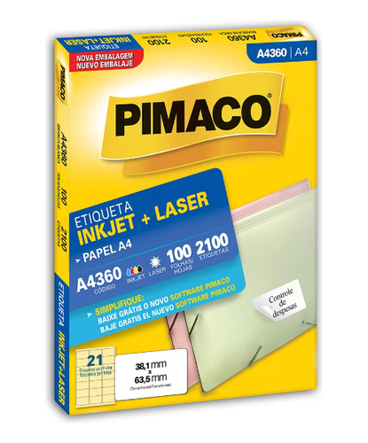 Etiqueta Pimaco Inkjet+laser Branca A4 360