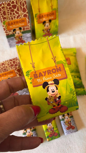 40 Golosinas Personalizadas Mickey Safari Candy Bar