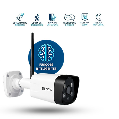 Imagem 3 de 6 de Camera Ip Wifi Full Hd Elsys 1080p Ir 30m Smart Ip66 Cel App
