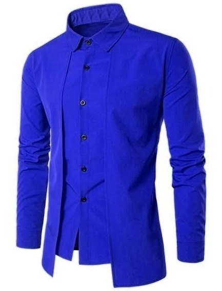 Camisa De Vestir Azul Rey Hombre | MercadoLibre ?