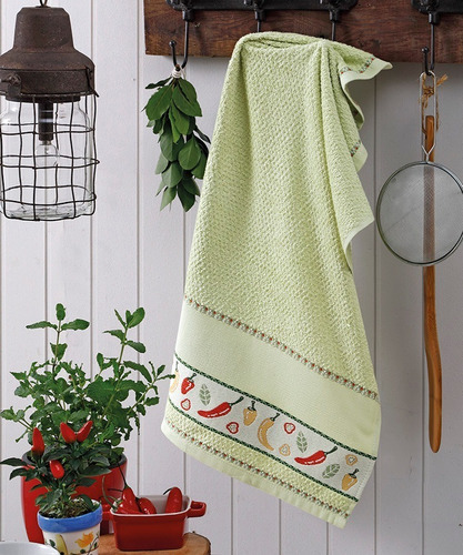 Imagem 6 de 7 de Pano De Prato Atoalhado Jacquard Etamine Kit Com 5 Peças