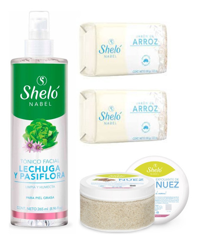 Jabon De Arroz, Tonico Y Exfoliante Facial Piel Grasa, Shelo