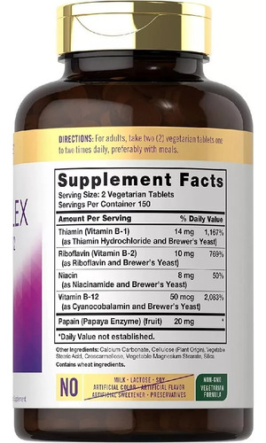 Vitamina B-complex + Vitamina B12 Carlyle 300 Tabletas