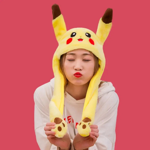 Gorro Con Orejas En Movimiento Para Niños Pikachu Panda Rabb