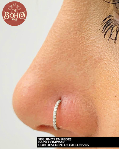 Argolla Piercing 316 Sin Fin Cubic Labio Nariz Helix Ombligo Plateado 10mm