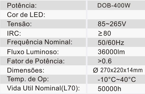 AAA Top GYQ-400 Projetor LED cor preta luz branca fria 127/220V