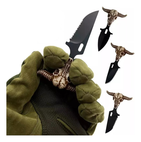 Mini Faca Push T Dagger Full Tang Búfalo - Bainha Corrente !