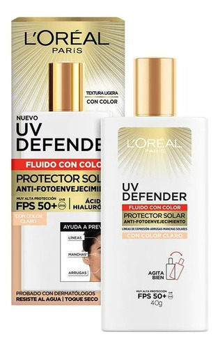Protector Solar L´oreal Uv Defender Fps 50+ Tono Claro 40g