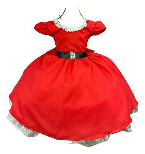 Vestido Infantil Belle Fille Vermelho  Inspiração  Luxo