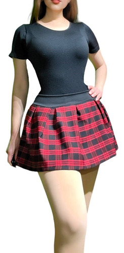 Conjunto Sexy Colegiala Con Faldita Y Blusa 