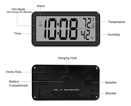 Para F Despertador X2digital, Relógio De Mesa, Lcd Elétrico