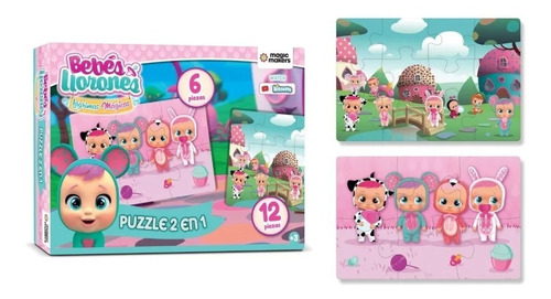 Rompecabezas Cry Babies Set 2 En 1 Puzzle 6 Y 12 Pzs Cry102