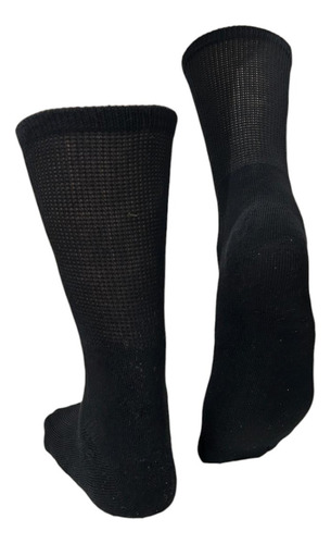 Media Algodon Para Diabético Pack X3- Calidad Y Cuidado Blanco/gris/negro Algodón 40-45