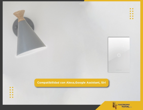 Imagen 6 de 10 de Interruptor Tecla Wifi Inteligente Smart Touch 1 Canal Pared