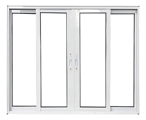 Janela Vitrô De Alumínio 4 Folhas 120 X 200cm Linha 25 Wt