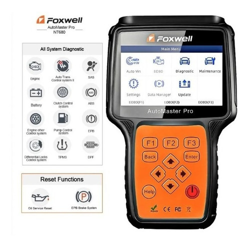 Scanner Automotivo Foxwell Nt644/ Nt680 Pró Abs Airbag...